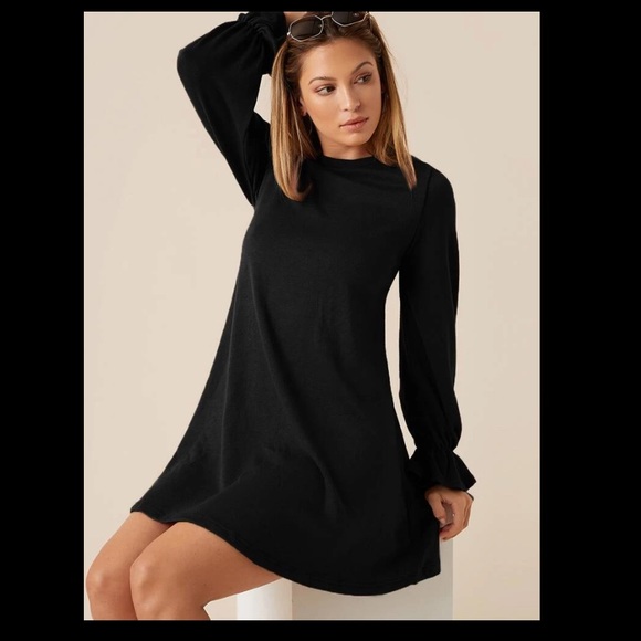 BRAND NEW FLOUNCE SLEEVE SOLID DRESS - Picture 2 of 5